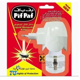 Insect killer device
Insect repellent
Insect fumigator
Mosquito killer
Cockroach killer
Ant killer
Safe for children
Safe for pets
Effective for long periods
Refreshing scent
Pif paf