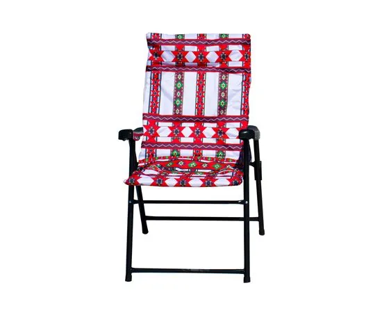 Foldable chair
Sadu-patterned chair
Traditional foldable chair
Heritage camping chair
Sadu chair for trips
Foldable chair with Arabic patterns
Traditional garden chair
 Easy-to-store and portable chair
 Authentic traditional chair
Luxury traditio