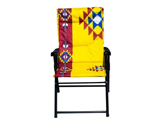 Foldable chair
Sadu-patterned chair
Traditional foldable chair
Heritage camping chair
Sadu chair for trips
Foldable chair with Arabic patterns
Traditional garden chair
 Easy-to-store and portable chair
 Authentic traditional chair
Luxury traditio